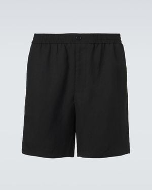 Ami Paris Ami De Cour Gabardine Shorts - Black