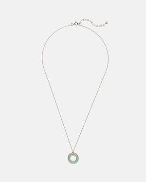 Mateo Halskette Donut Aus 14Kt Gelbgold Mit Jade - Weiß