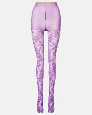 Valentino Strumpfhose Aus Spitze - Lila
