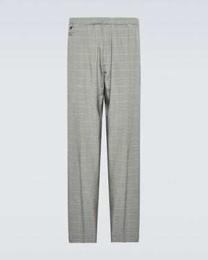 Undercover Checked Silk-Blend Trousers - Grey