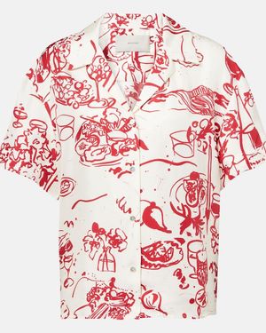 Asceno Pragua Printed Silk Twill Shirt - Red