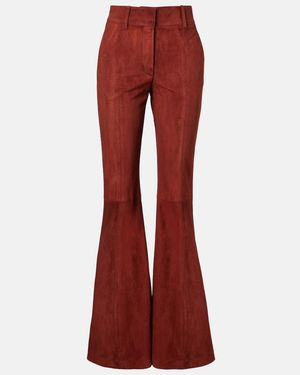 Gabriela Hearst Rhein Suede Flared Trousers