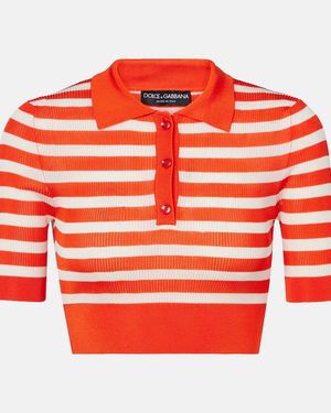 Dolce & Gabbana Striped Polo Shirt - Orange