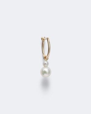 Sophie Bille Brahe 14Kt Single Hoop Earring With Freshwater Pearls - White