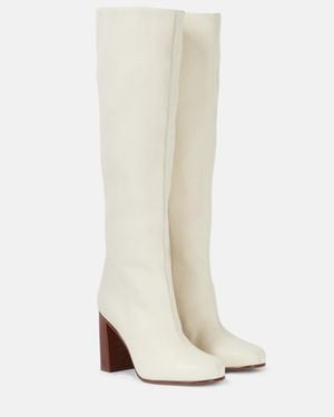 KHAITE Willow Leather Knee-High Boots - White