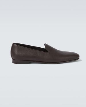 Manolo Blahnik Leather Loafers - Brown