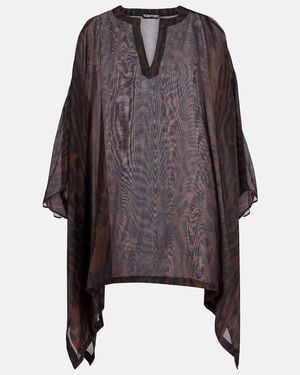 Tom Ford Leopard-Print Cotton And Silk Kaftan - Black
