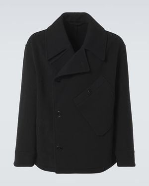 Lemaire Dispatch Wool Peacoat - Black