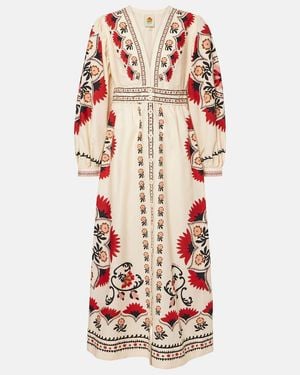 FARM Rio Cashew Mandala Cream Printed Maxi Dress - Red