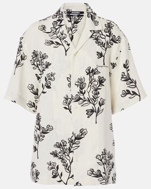 Jacquemus Jean Floral Linen Bowling Shirt - White