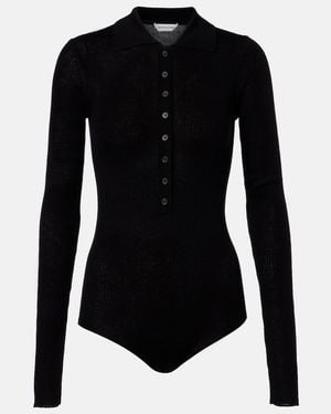 Frankie Shop Solana Wool, Silk, And Cashmere Bodysuit - Black