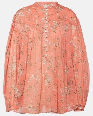 Isabel Marant Kiledia Cotton And Silk Blouse - Orange