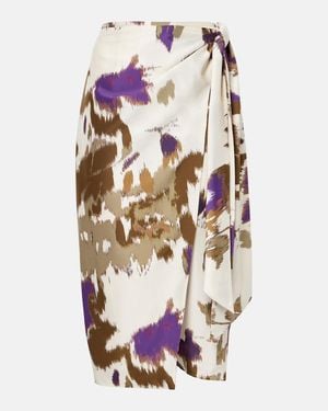 Max Mara Dritto Printed Silk Wrap Skirt - Pink