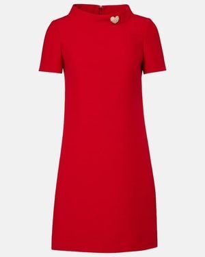 Valentino Embellished Wool And Silk Minidress - Red