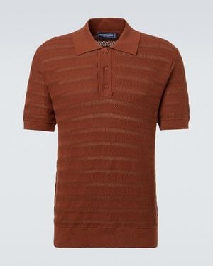 Frescobol Carioca Vidal Knit Cotton Polo Shirt - Brown