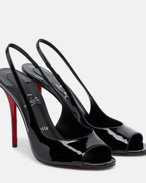 Christian Louboutin Miss Z Patent Leather Slingback Sandals - Black