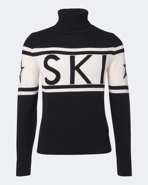 Perfect Moment Rollkragenpullover Schild Aus Wolle - Schwarz