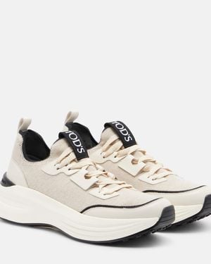 Tod's Leather-Trimmed Trainers - White