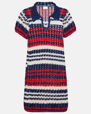 Anna Kosturova Crochet Cotton Polo Dress - Red