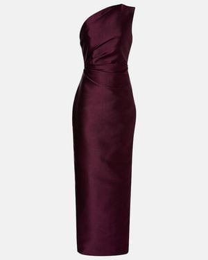 Solace London Kira Draped Satin Gown - Purple