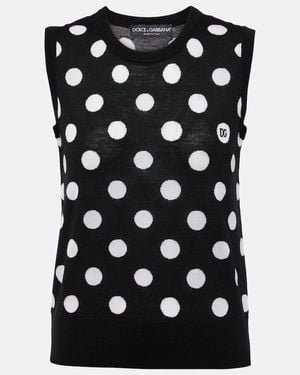 Dolce & Gabbana Polka Dot Tank Top - Black