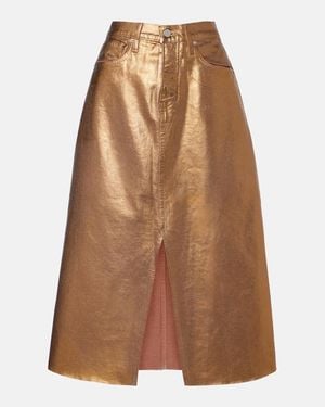 Veronica Beard Victoria Denim Midi Skirt - Brown