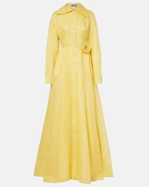 LEO LIN Josephine Floral Silk Gown - Yellow