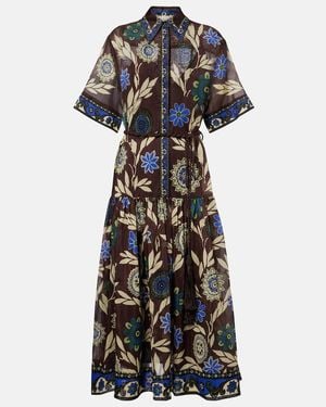 ALÉMAIS Jasper Printed Cotton And Silk Shirt Dress - Black