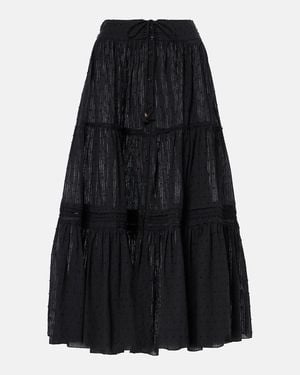 Poupette Falda Midi Brie En Mezcla De Algodon - Negro