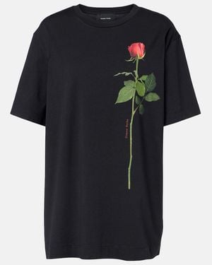 Simone Rocha Printed Cotton Jersey T-Shirt - Black