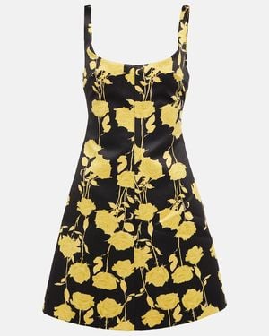 Emilia Wickstead Talia Floral Taffeta Faille Minidress - Yellow