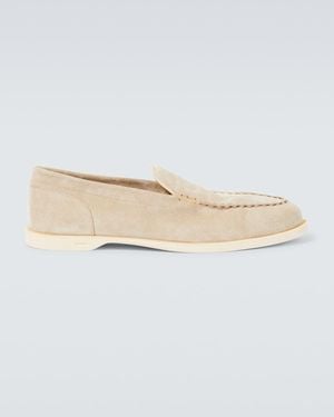 John Lobb Pace Suede Loafers - White