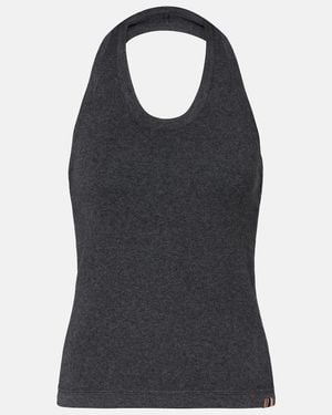 Extreme Cashmere Jerry Halterneck Cotton And Cashmere Top - Black