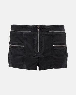 Isabel Marant Lary Low-Rise Denim Shorts - Black