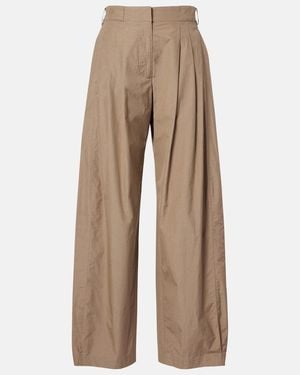 The Row Iven Cotton Poplin Wide-Leg Pants - Natural