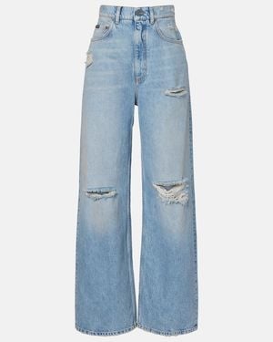 Dolce & Gabbana Distressed Wide-Leg Jeans - Blue