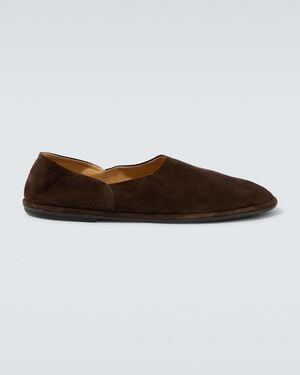 The Row Canal Suede Slip-On Shoes - Brown