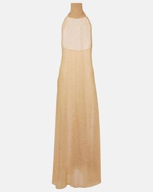 Oséree Lumiere Metallic Maxi Dress - Natural