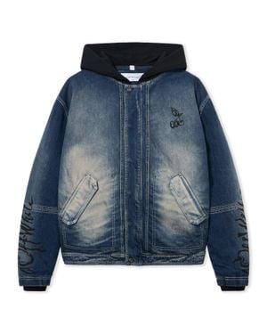 Off-White c/o Virgil Abloh Cherry Jers Hoodie Den Jkt - Blue