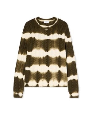Off-White c/o Virgil Abloh Off Stamp Cable Knit Crewneck - Multicolour