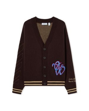 Off-White c/o Virgil Abloh University Varsity Knit Cardigan - Purple