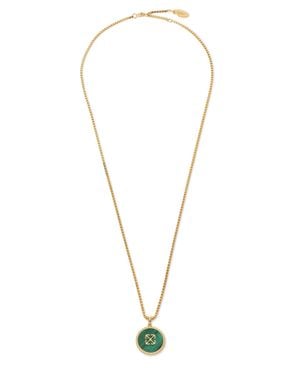 Off-White c/o Virgil Abloh Arrow Malachite Medallion Necklace - White