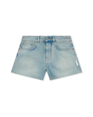 Off-White c/o Virgil Abloh University Patch Denim Shorts - Blue