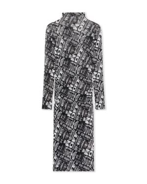 Off-White c/o Virgil Abloh Multilogo Mesh Gather Midi Dress - White