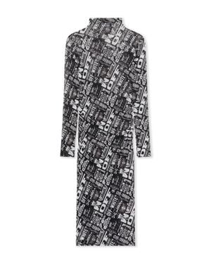 Off-White c/o Virgil Abloh Multilogo Mesh Gather Midi Dress - White