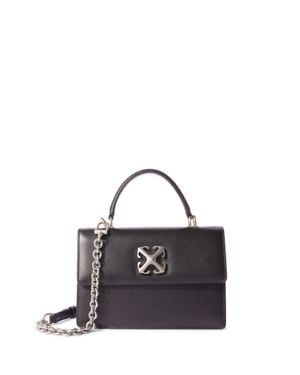 Off-White c/o Virgil Abloh Jitney 1.4 Leather Top Handle Bag - Black