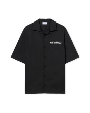 Off-White c/o Virgil Abloh Scribble Arrow Poplin Bowling Shirt - Black