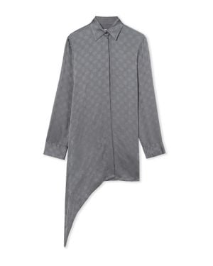 Off-White c/o Virgil Abloh Monogram Jacquard Asymmetric Shirt Dress - Grey