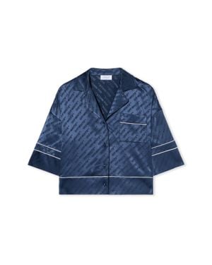 Off-White c/o Virgil Abloh Jacquard Satin Pyjama Shirt - Blue