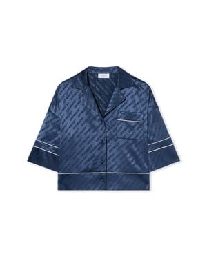 Off-White c/o Virgil Abloh Jacquard Satin Pyjama Shirt - Blue
